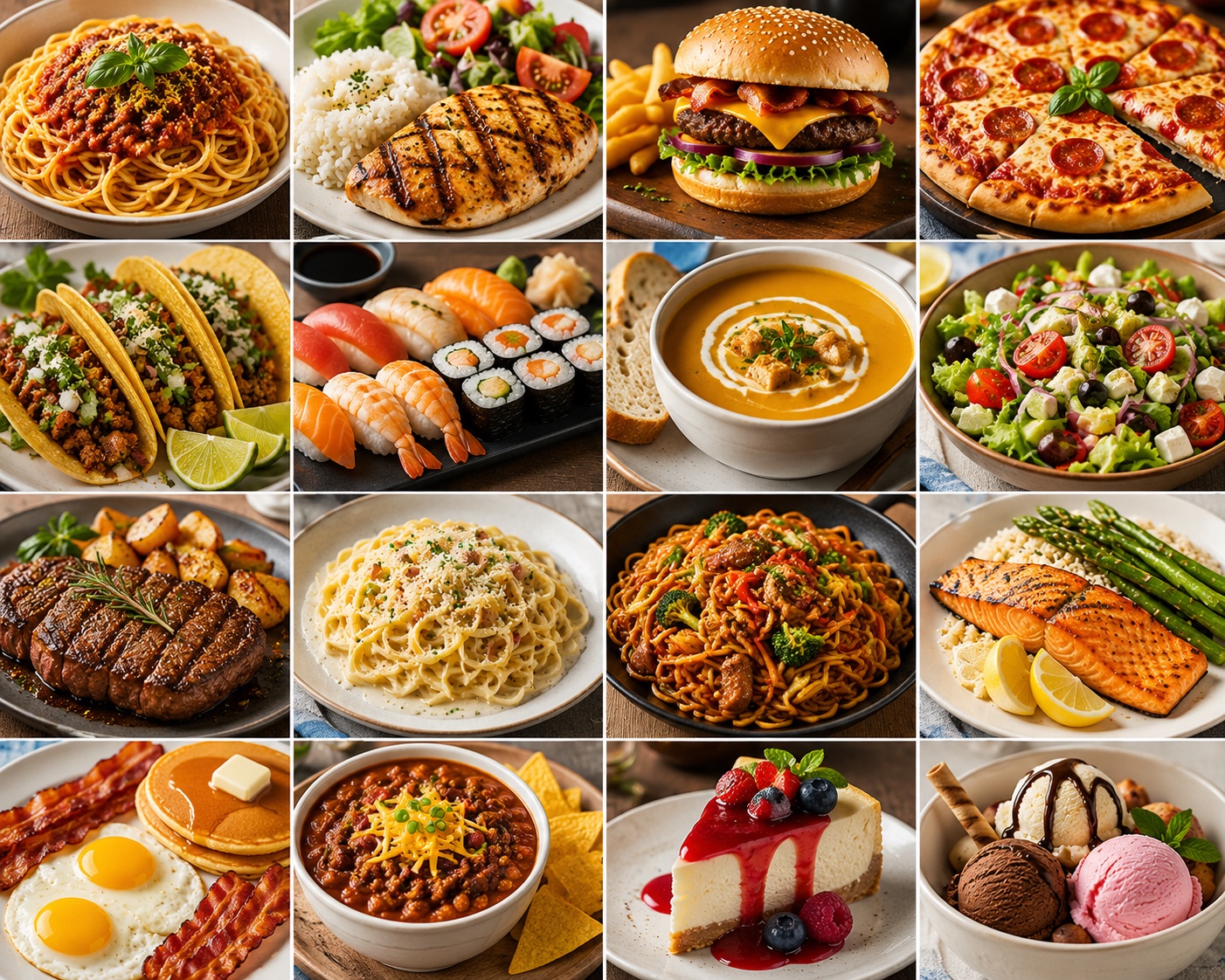Meal planning collage with healthy meals, dinner ideas, and snacks