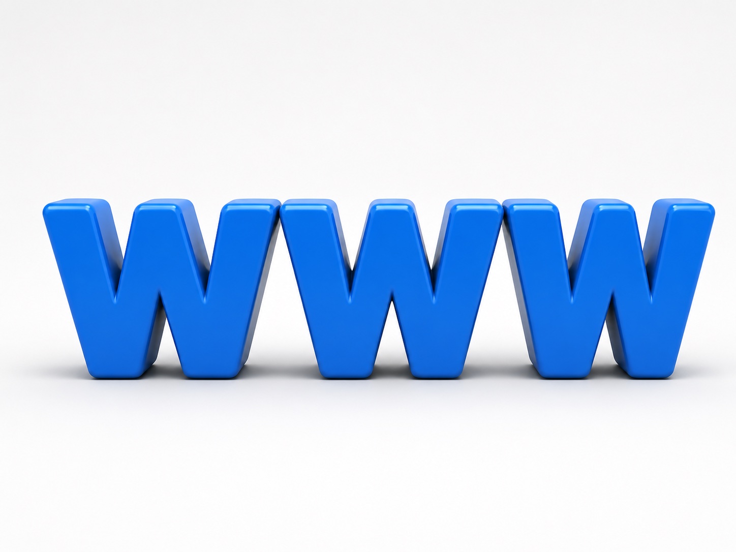 Blue 3D WWW letters representing website building